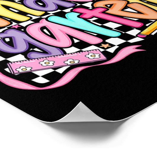 First Day Of Kindergarten Floral Bundle For Teache ポスター (角)