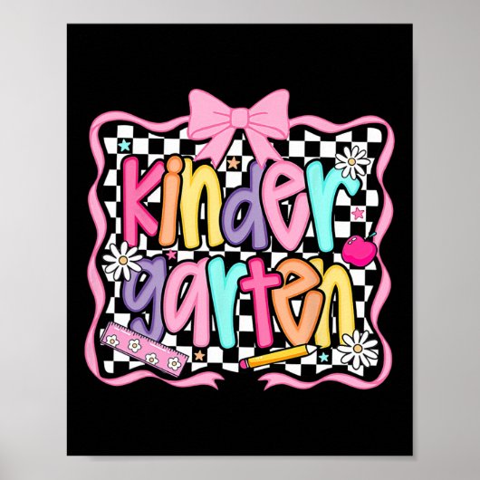 First Day Of Kindergarten Floral Bundle For Teache ポスター (正面)