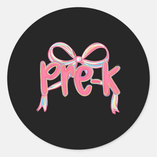 First Day Of Pre-k Floral Bundle For Teacher  ラウンドシール (正面)