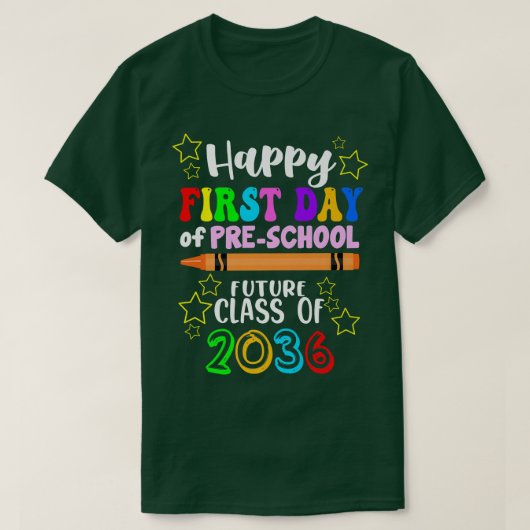 First Day of Preschool Back to School PreK Here I  Tシャツ (デザイン正面)