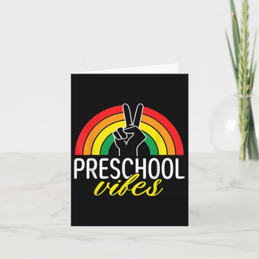First Day Of Preschool Vibes Back To School Rainbo カード (正面)