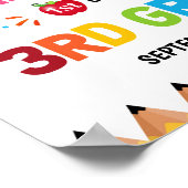 First Day Of School 3rd Grade ポスター (角)