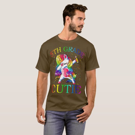 First Day of School 5th Grade Cutie Unicorn Tシャツ (正面フル)