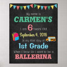 First Day Of School Children's Poster Photo Props