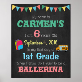 First Day Of School Children's Poster Photo Props ポスター