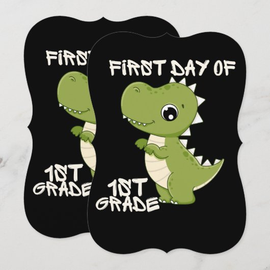 first day of school, first day of first grade 招待状 (正面/裏面)