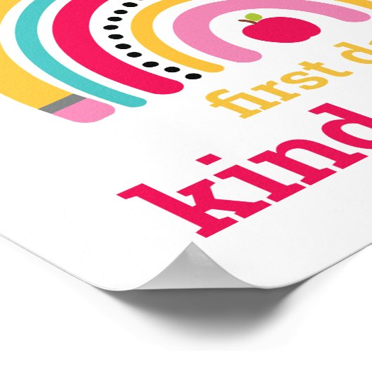 First Day of School Rainbow Sign ポスター (角)