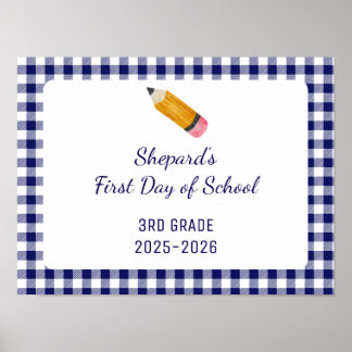 First day of school sign ポスター