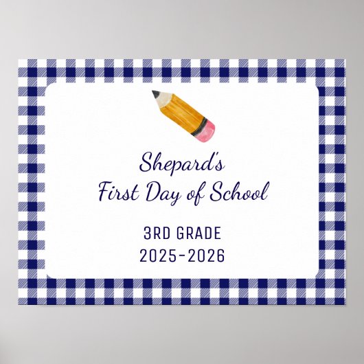 First day of school sign ポスター (正面)