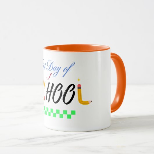 First Day of School T-Shirt – Cute & Fun Back to S マグカップ (正面右)