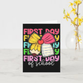 First Day Of School Teachers Pencil Bow Back To Sc カード (黄色い花)
