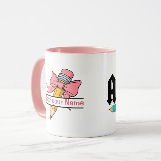 First day of school with options to personalize  マグカップ (正面左)