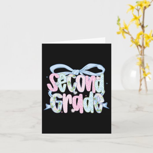 First Day Of Second Grade Floral Bundle For Teache カード (黄色い花)