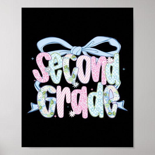 First Day Of Second Grade Floral Bundle For Teache ポスター (正面)