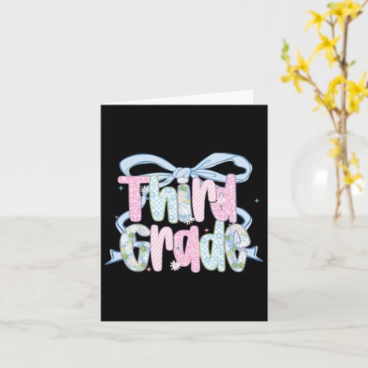 First Day Of Third Grade Floral Bundle For Teacher カード (黄色い花)