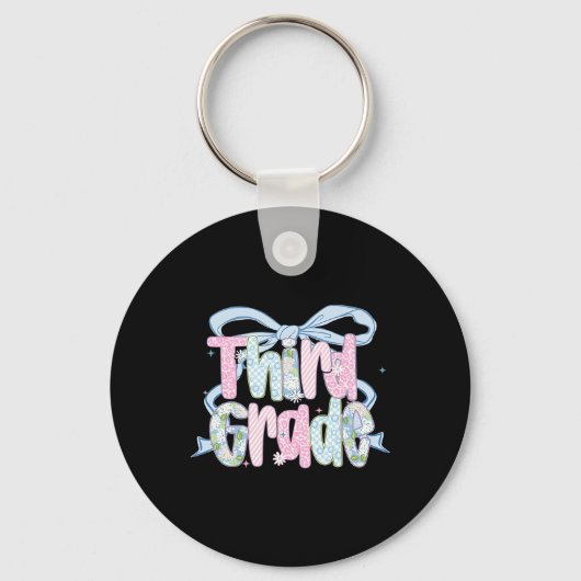 First Day Of Third Grade Floral Bundle For Teacher キーホルダー (正面)