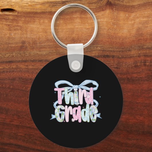 First Day Of Third Grade Floral Bundle For Teacher キーホルダー (正面)