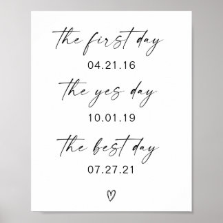 First Day Yes Day Best Day Wedding Poster ポスター