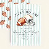 First Down Birthday Evite, Editable Football Invit 招待状