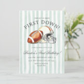 First Down Birthday Evite, Editable Football Invit 招待状 (スタンド正面)