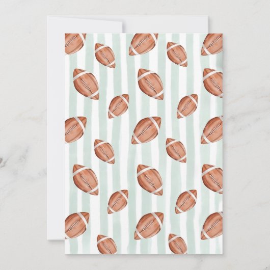 First Down Birthday Evite, Editable Football Invit 招待状 (裏面)