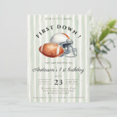 First Down Editable Football 1st Birthday  招待状 (スタンド正面)