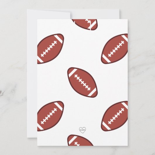 First Down Football 1st birthday 招待状 (裏面)