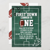 First Down Football 1st birthday 招待状 (正面/裏面)