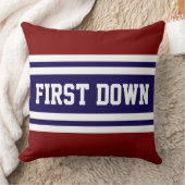 FIRST DOWN Navy Deep Red White Racing Stripes クッション (ブランケット)