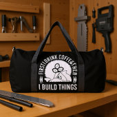 First Drink Coffee Build Things ダッフルバッグ