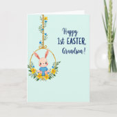 First Easter Grandson Bunny Card カード (正面)