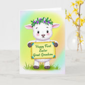 First Easter Grandson Sheep Card カード (黄色い花)