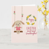 First Easter Great Granddaughter Card カード (黄色い花)