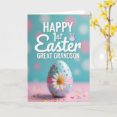 First Easter Polka Dot Egg Card カード (黄色い花)