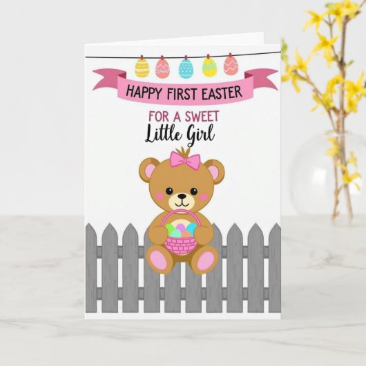First Easter Sweet Girl Card カード (黄色い花)