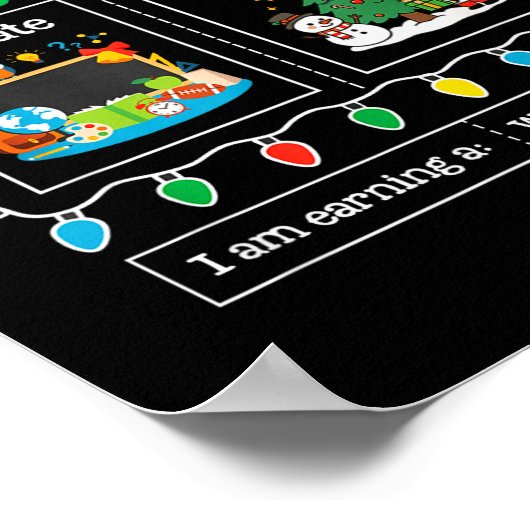 First Educate Then Celebrate Winter Break Christma ポスター (角)