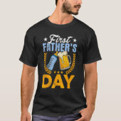 First Father s Day  Beer Baby Bottle Dad Daddy Men Tシャツ (正面)