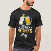 First Father s Day  Beer Baby Bottle Daddy 2023 Da Tシャツ (正面)