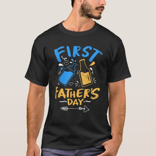 First Father s Day Beer Baby Bottle Daddy 2023 Vi Tシャツ (正面)