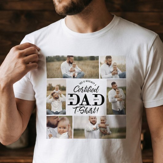 First Father’s Day Certified Dad New Dad Photo トライブレンドＴシャツ