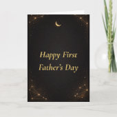 First Father’s Day Elegant Gold Personalized Card  カード (正面)