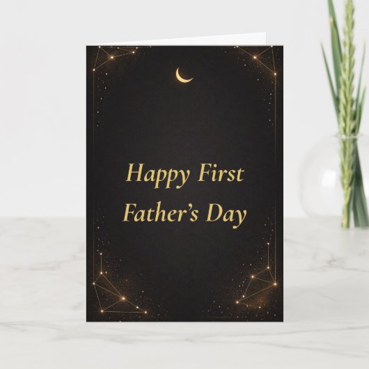 First Father’s Day Elegant Gold Personalized Card カード (正面)