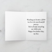 First Father’s Day Elegant Gold Personalized Card  カード (内部)