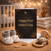 First Father’s Day Elegant Gold Personalized Card カード