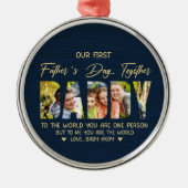 First Father’s Day with Daddy – Custom Photo Gift メタルオーナメント (正面)