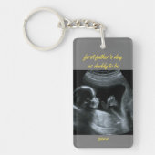 First Father's Day Daddy to Be Gray 2 Photo キーホルダー (正面)