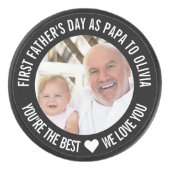 First Father's Day Daddy to be Sonogram Photo Hock アイスホッケーパック (正面)