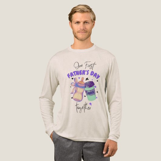 First Father's Day Together Matching outfit Purple トライブレンドＴシャツ (正面全体)