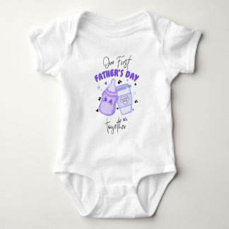 First Father's Day Together Matching outfit/Purple ベビーボディスーツ