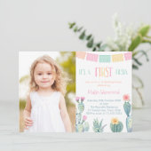 First Fiesta 1st誕生日パーティーfor Girl Photo 招待状 (スタンド正面)